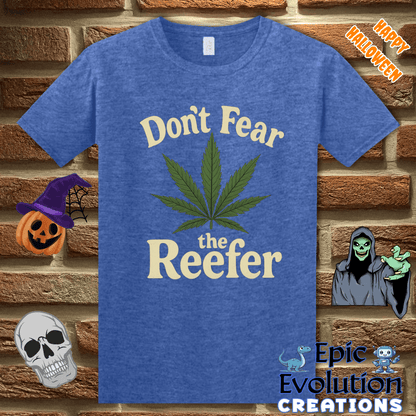 T-Shirt S / Heather Royal 👻 Reefer Funny Halloween T-Shirt for Men and Women Epic Evolution Creations