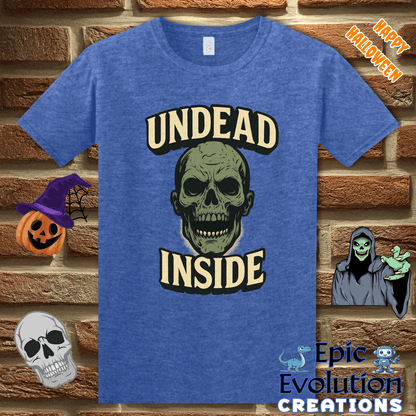 T-Shirt S / Heather Royal Undead Inside Funny Halloween T-Shirt for Women and Men Epic Evolution Creations