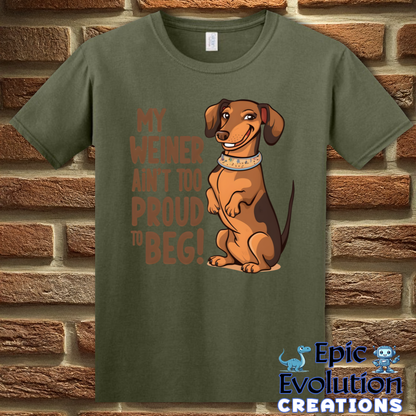 T-Shirt S / Military Green Dachshund Wiener Funny Shirt Epic Evolution Creations