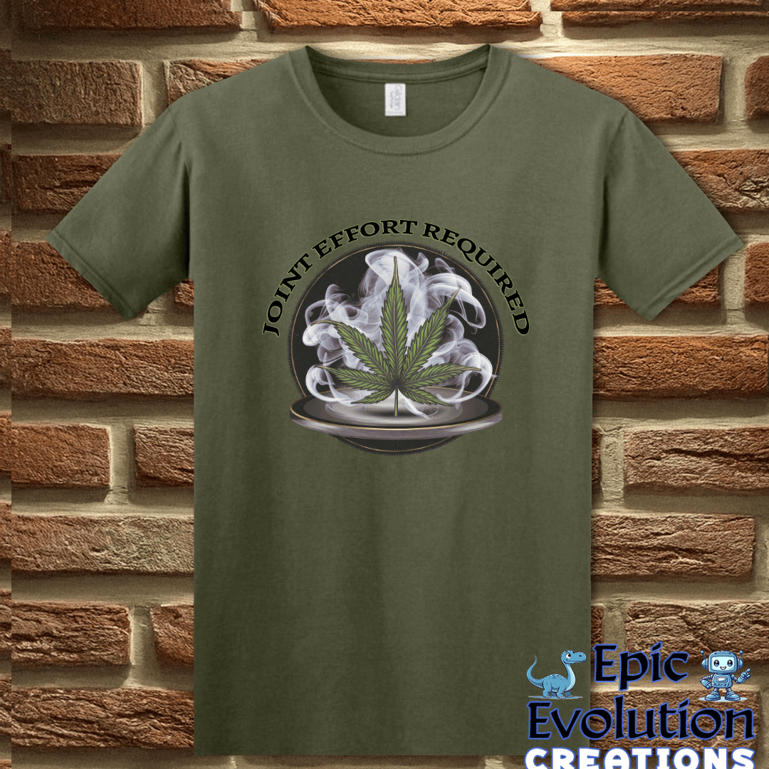 T-Shirt S / Military Green Funny Cannabis Joint T-Shirt Epic Evolution Creations