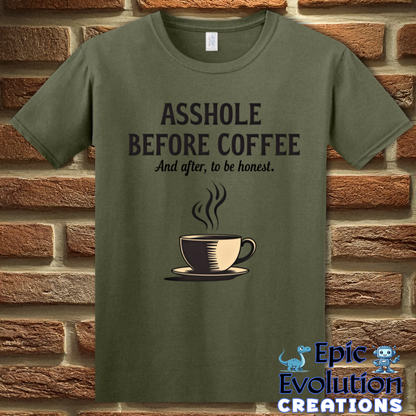 T-Shirt S / Military Green Funny Coffee T-Shirt Epic Evolution Creations