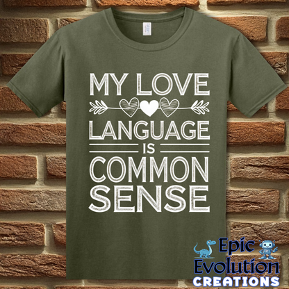 T-Shirt S / Military Green Funny Common Sense T Shirt Epic Evolution Creations