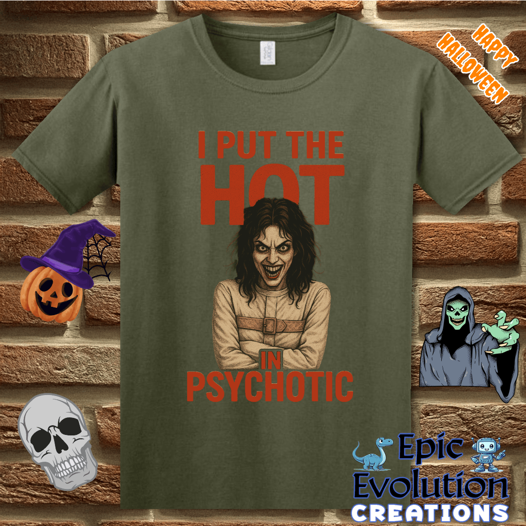 T-Shirt S / Military Green 😈 Funny Halloween Shirt for Women Epic Evolution Creations
