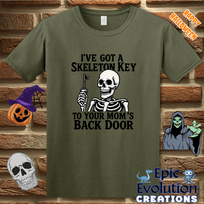T-Shirt S / Military Green Funny Halloween Skeleton T-Shirt for Men Epic Evolution Creations
