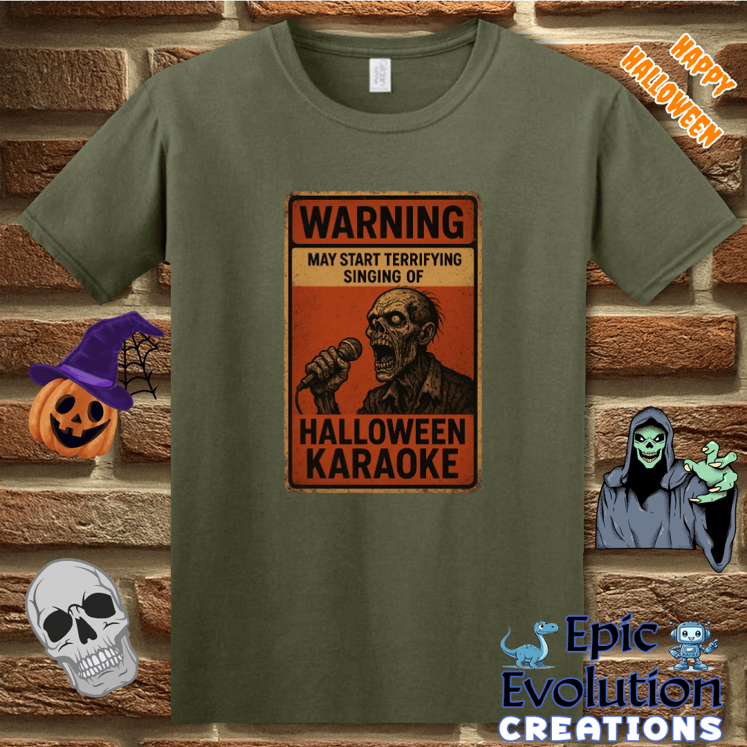 T-Shirt S / Military Green Funny Halloween Zombie T-Shirt Epic Evolution Creations