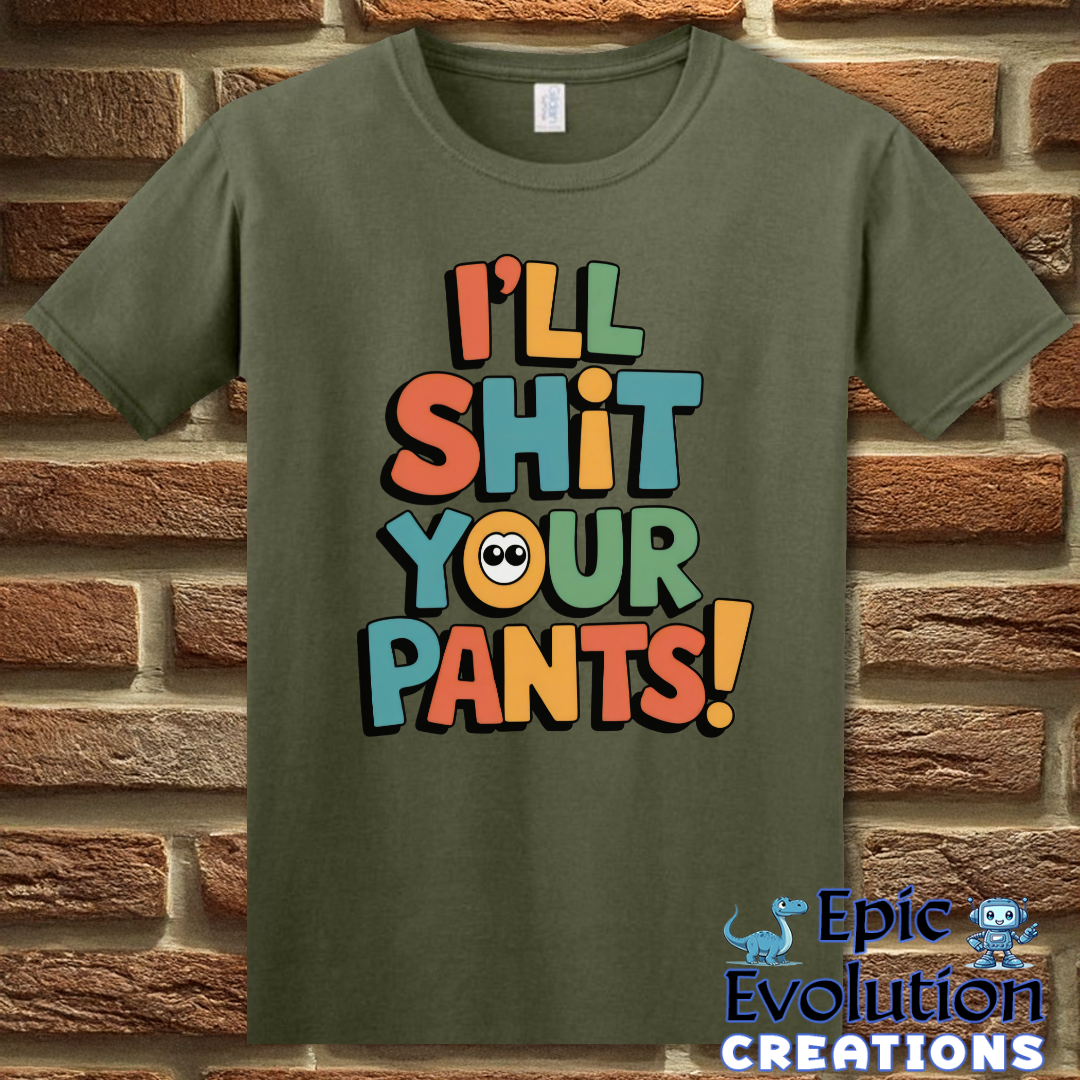T-Shirt S / Military Green Funny I'll Shit Your Pants T Shirt Epic Evolution Creations