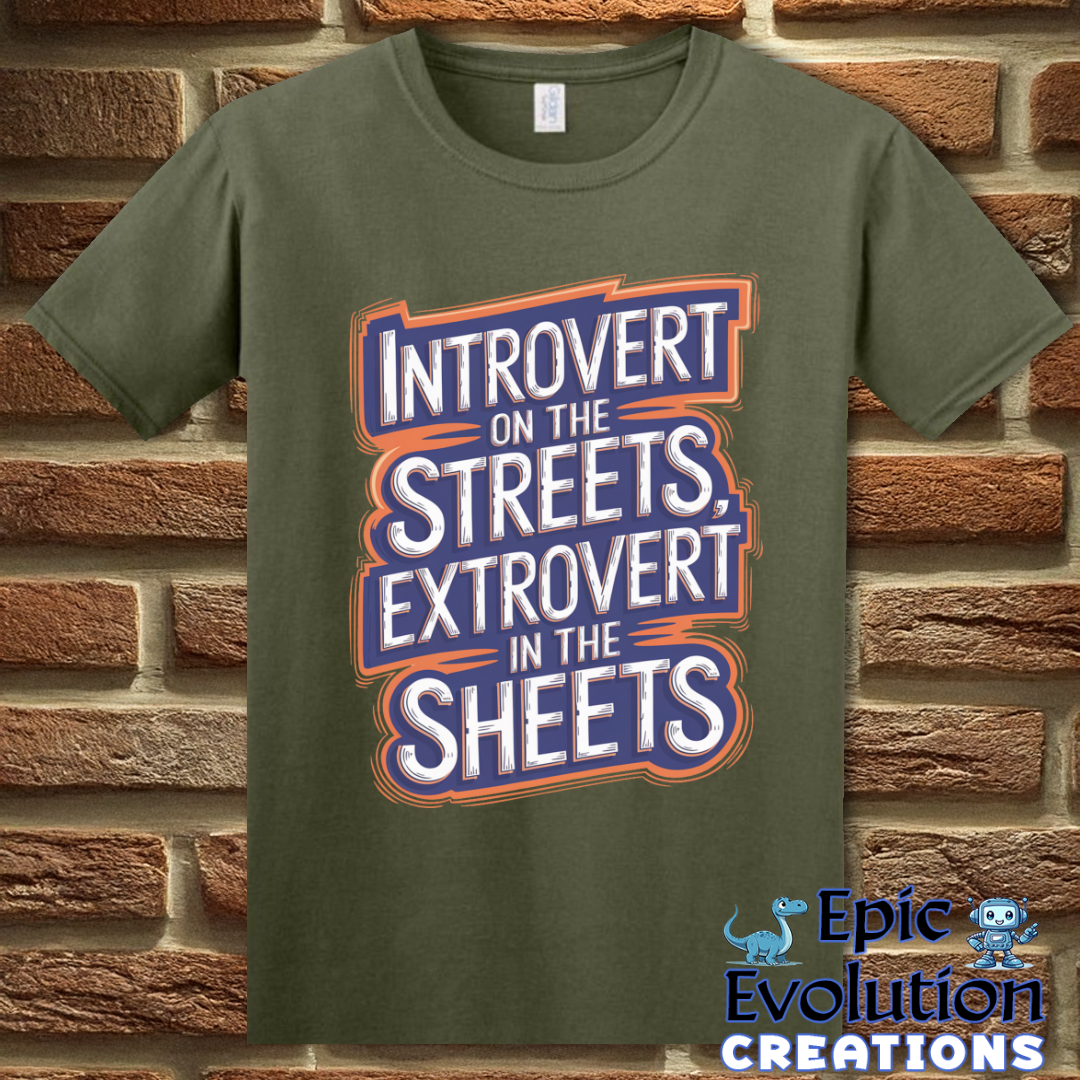 T-Shirt S / Military Green Funny Introvert T Shirt Epic Evolution Creations