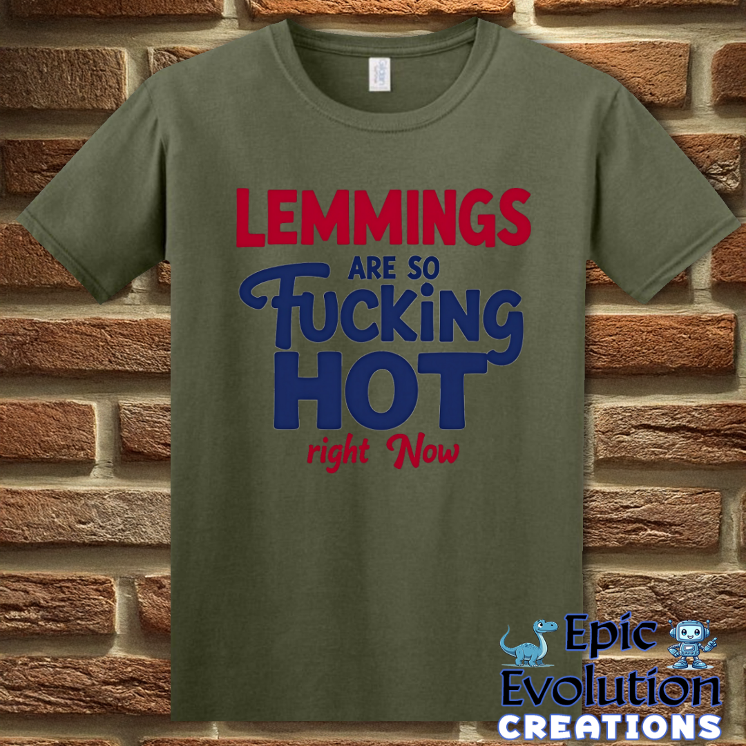 T-Shirt S / Military Green Funny Lemmings T Shirt Epic Evolution Creations