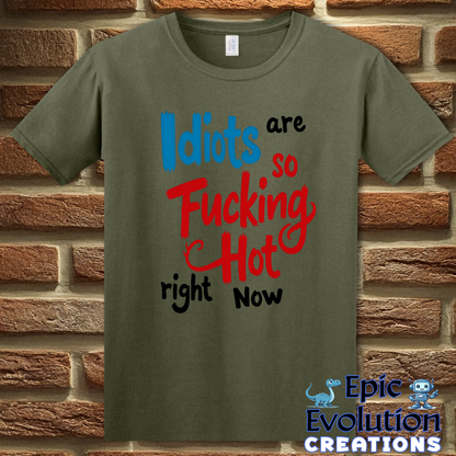 T-Shirt S / Military Green Funny Stupidity T Shirt Epic Evolution Creations