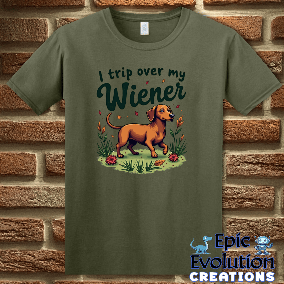T-Shirt S / Military Green Funny Wiener Graphic T-Shirt Epic Evolution Creations