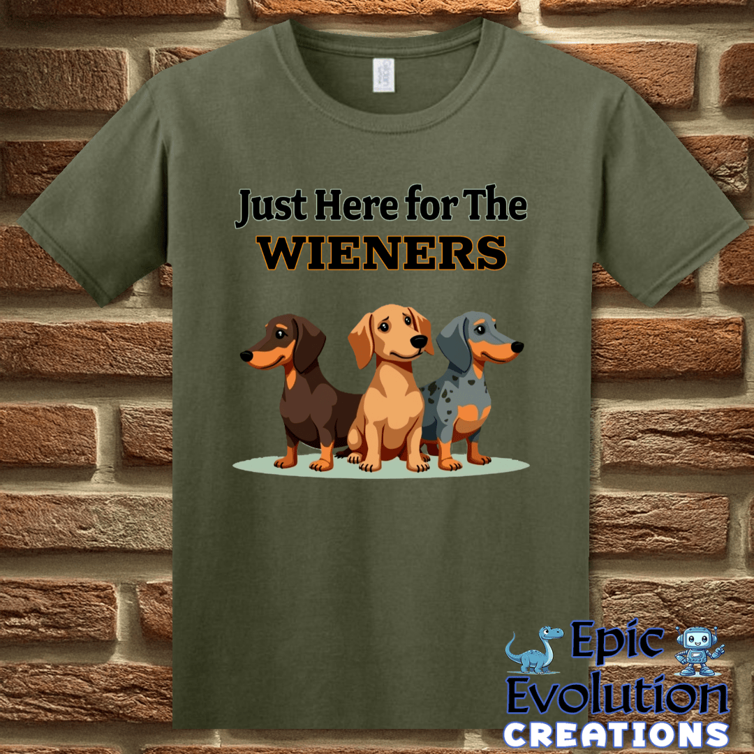 T-Shirt S / Military Green Funny Wiener T Shirt Epic Evolution Creations
