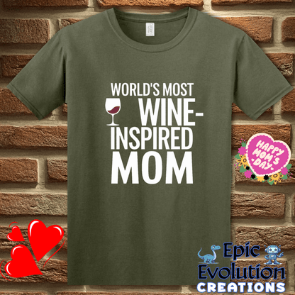 T-Shirt S / Military Green Funny Wine Mom T Shirt Epic Evolution Creations