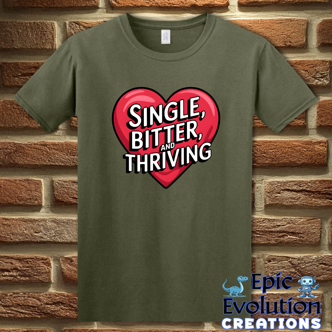T-Shirt S / Military Green Sarcastic Singles Funny T Shirt Epic Evolution Creations