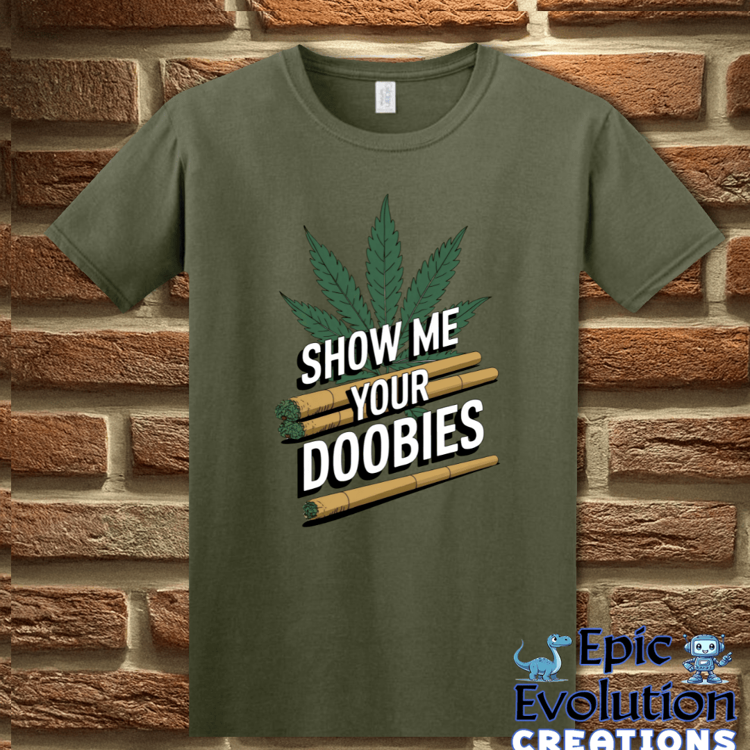 T-Shirt S / Military Green Show Me Your Doobies T-Shirt Epic Evolution Creations