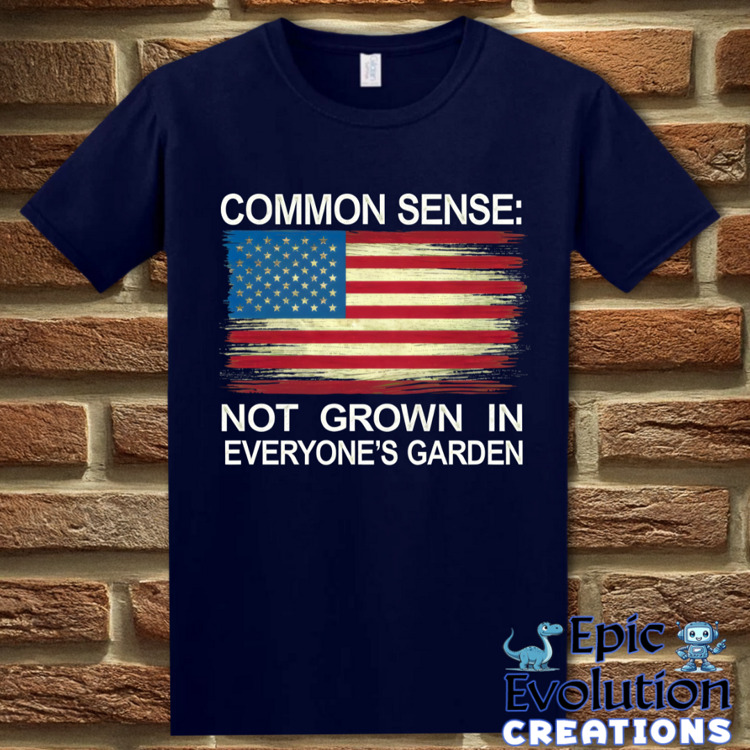 T-Shirt S / Navy Common Sense Graphic T-Shirt Epic Evolution Creations