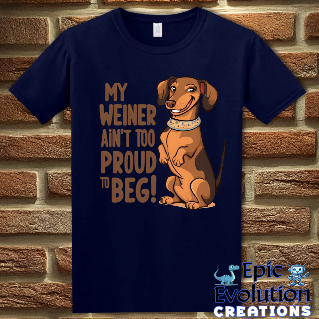 T-Shirt S / Navy Dachshund Wiener Funny Shirt Epic Evolution Creations