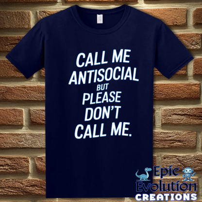 T-Shirt S / Navy Funny Antisocial T Shirt Epic Evolution Creations