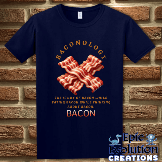 T-Shirt S / Navy Funny Bacon T-Shirt Epic Evolution Creations