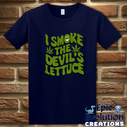 T-Shirt S / Navy Funny cannabis Devil's Lettuce shirt Epic Evolution Creations
