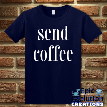 T-Shirt S / Navy Funny Coffee Addict T Shirt Epic Evolution Creations