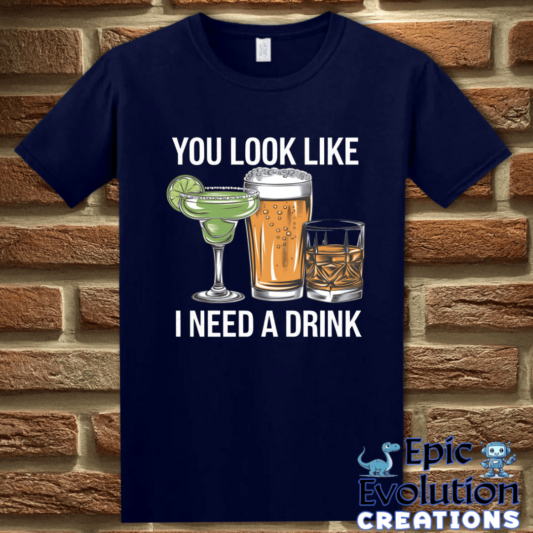 T-Shirt S / Navy Funny Drinking T Shirt Epic Evolution Creations