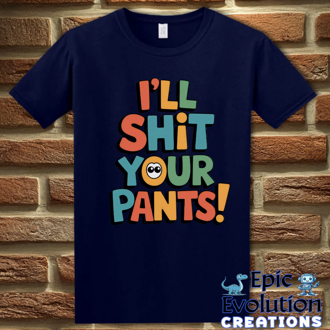 T-Shirt S / Navy Funny I'll Shit Your Pants T Shirt Epic Evolution Creations