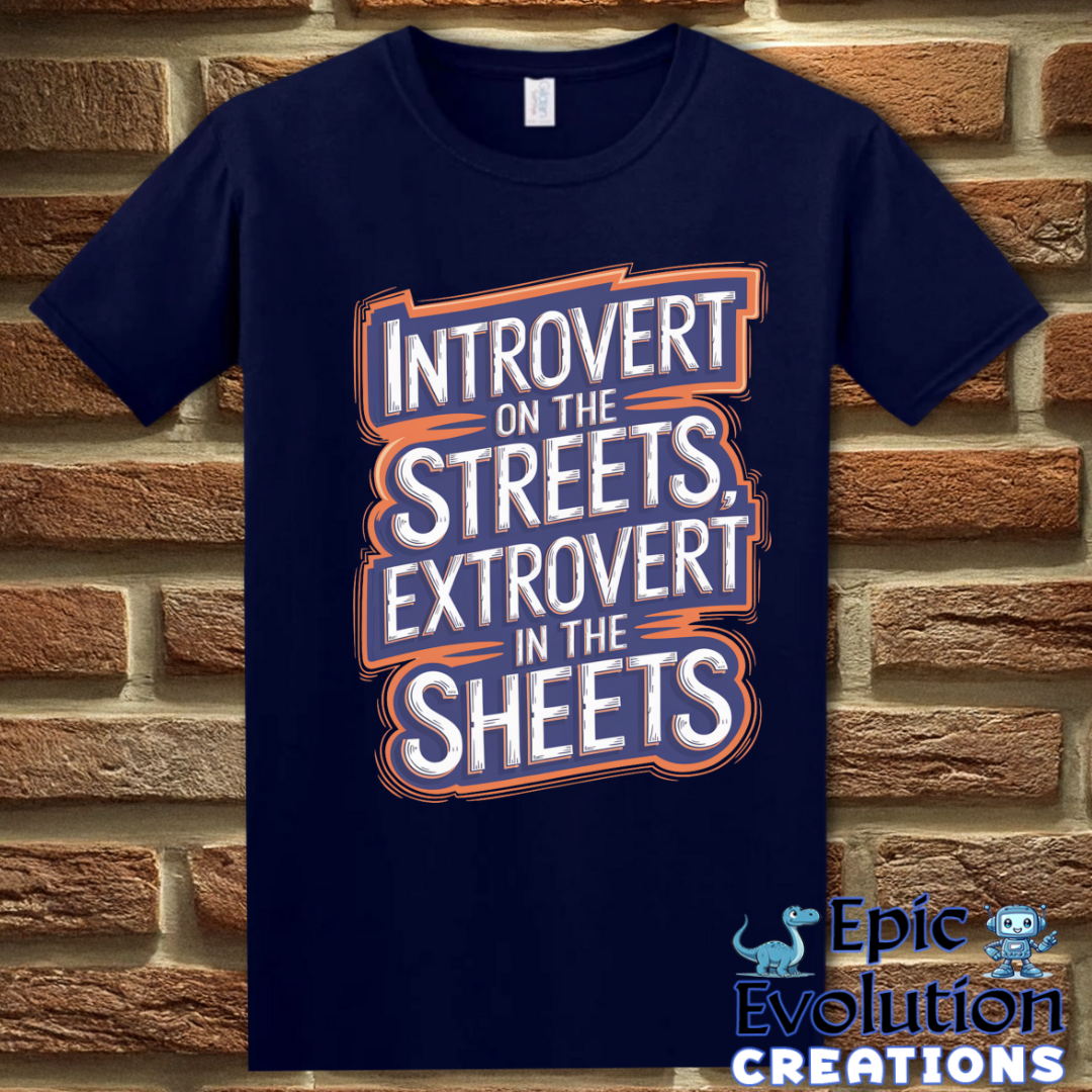 T-Shirt S / Navy Funny Introvert T Shirt Epic Evolution Creations