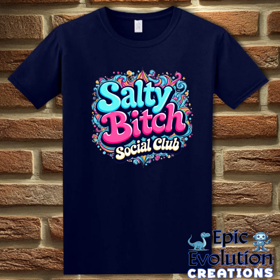 T-Shirt S / Navy Funny Salty Bitch shirt for Women Epic Evolution Creations