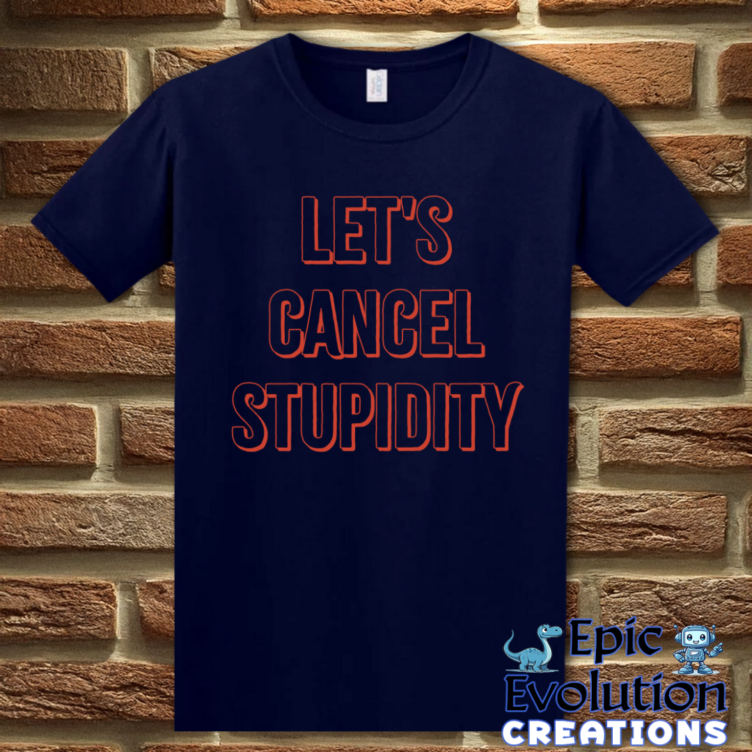 T-Shirt S / Navy Funny Stupidity Quote T Shirt for Adults Epic Evolution Creations