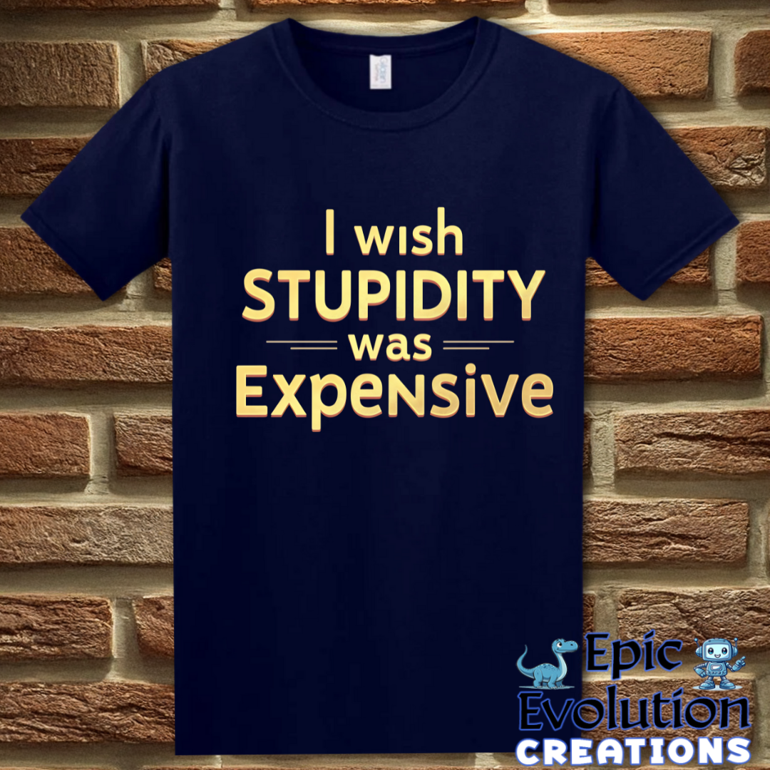 T-Shirt S / Navy Funny Stupidity Shirt Epic Evolution Creations