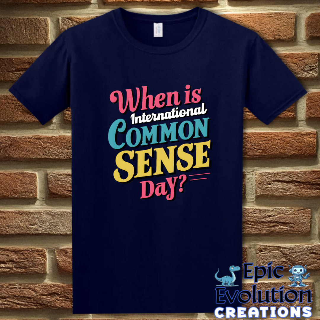 T-Shirt S / Navy International Common Sense Day Shirt Epic Evolution Creations