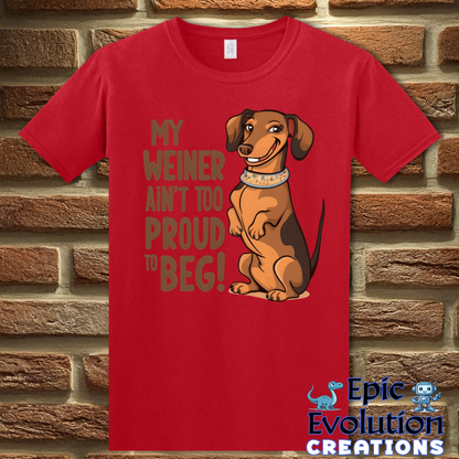 T-Shirt S / Red Dachshund Wiener Funny Shirt Epic Evolution Creations