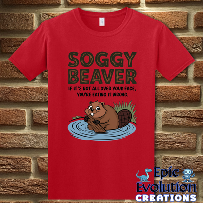T-Shirt S / Red Funny Beaver Graphic T-Shirt Epic Evolution Creations