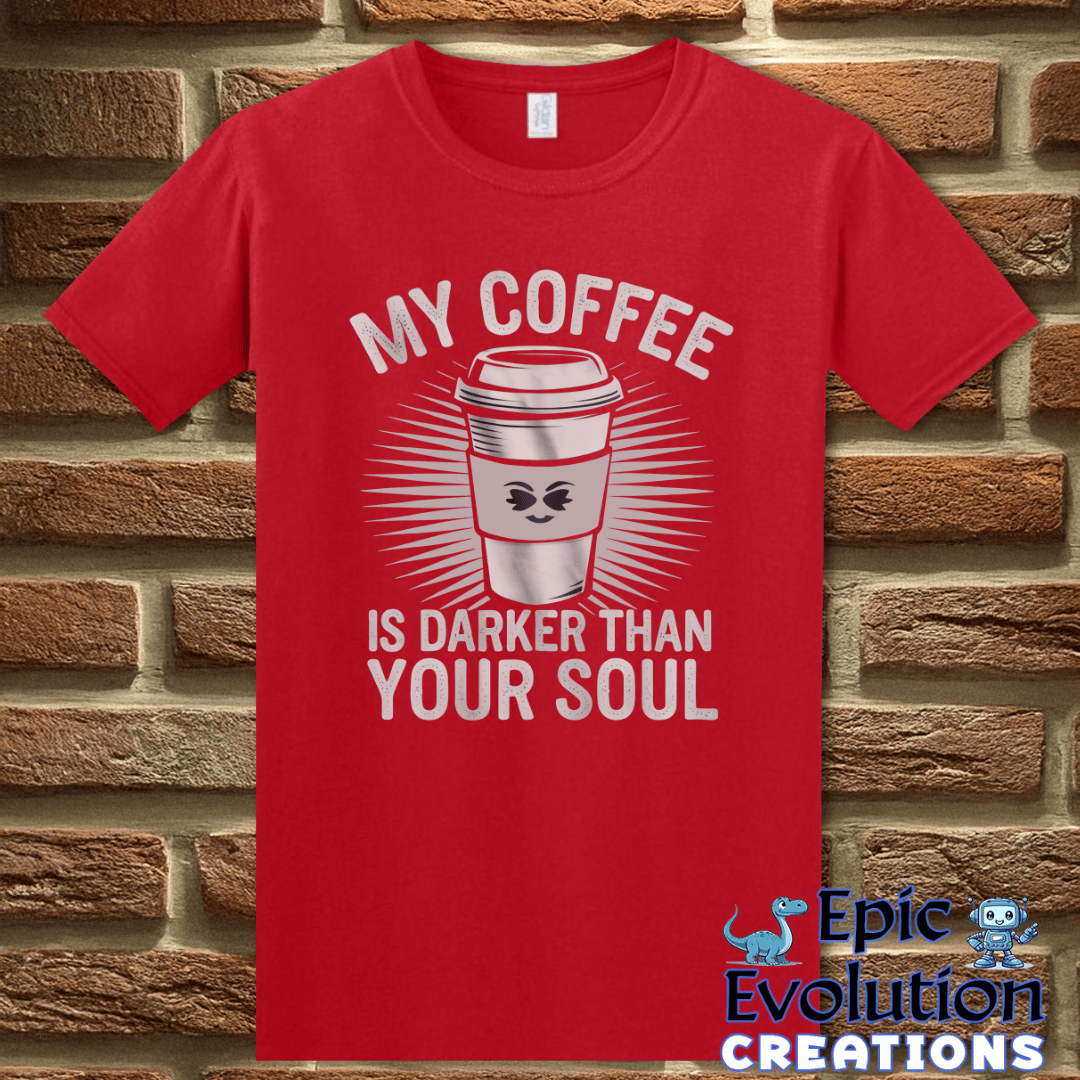 T-Shirt S / Red Funny Coffee T-Shirt for Coffee Lovers Epic Evolution Creations