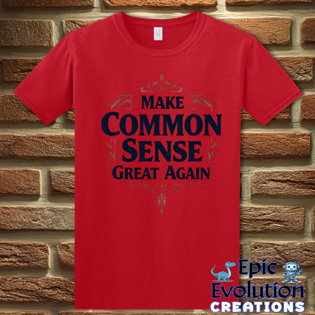 T-Shirt S / Red Funny Common Sense T Shirt Epic Evolution Creations