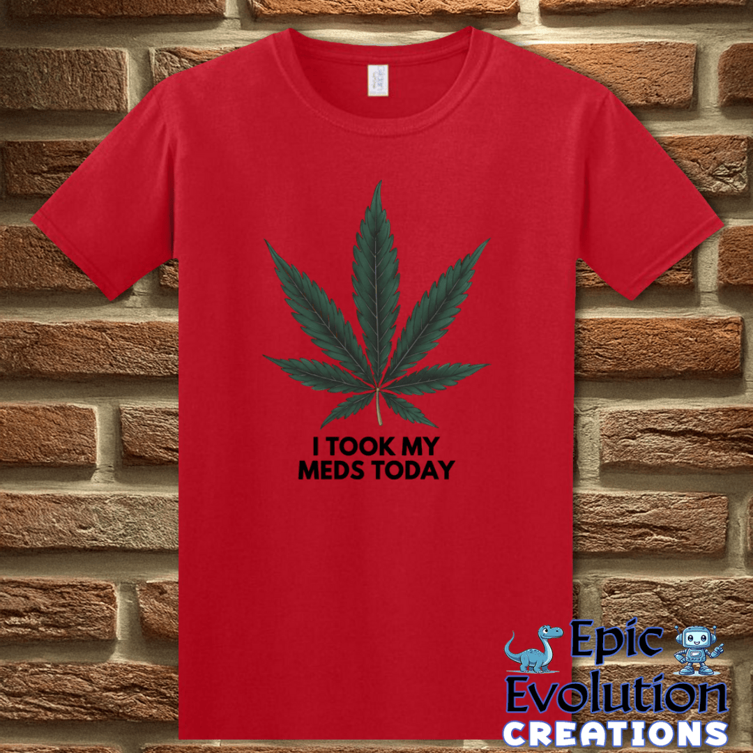 T-Shirt S / Red Funny Marijuana Medicine T-Shirt Epic Evolution Creations