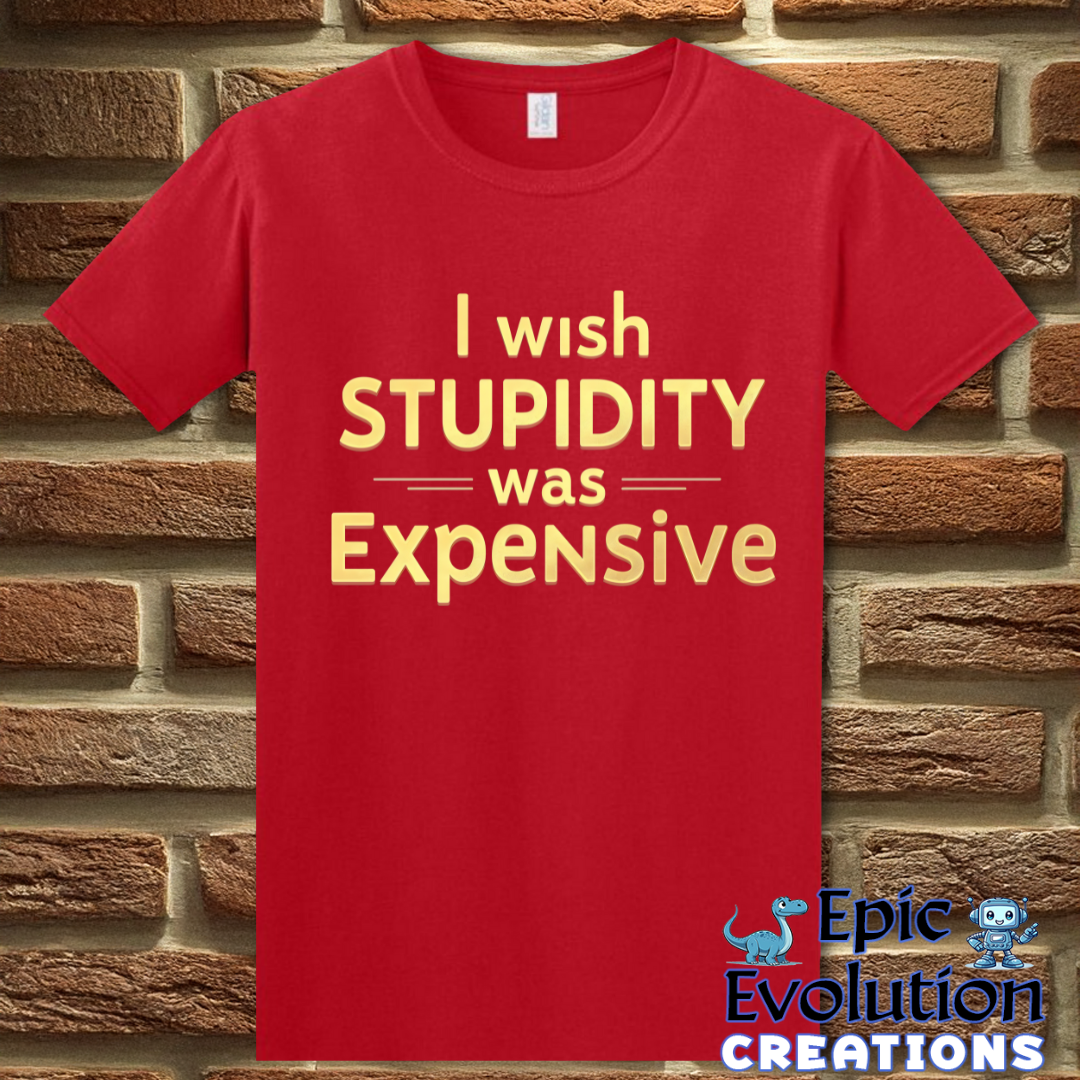 T-Shirt S / Red Funny Stupidity Shirt Epic Evolution Creations