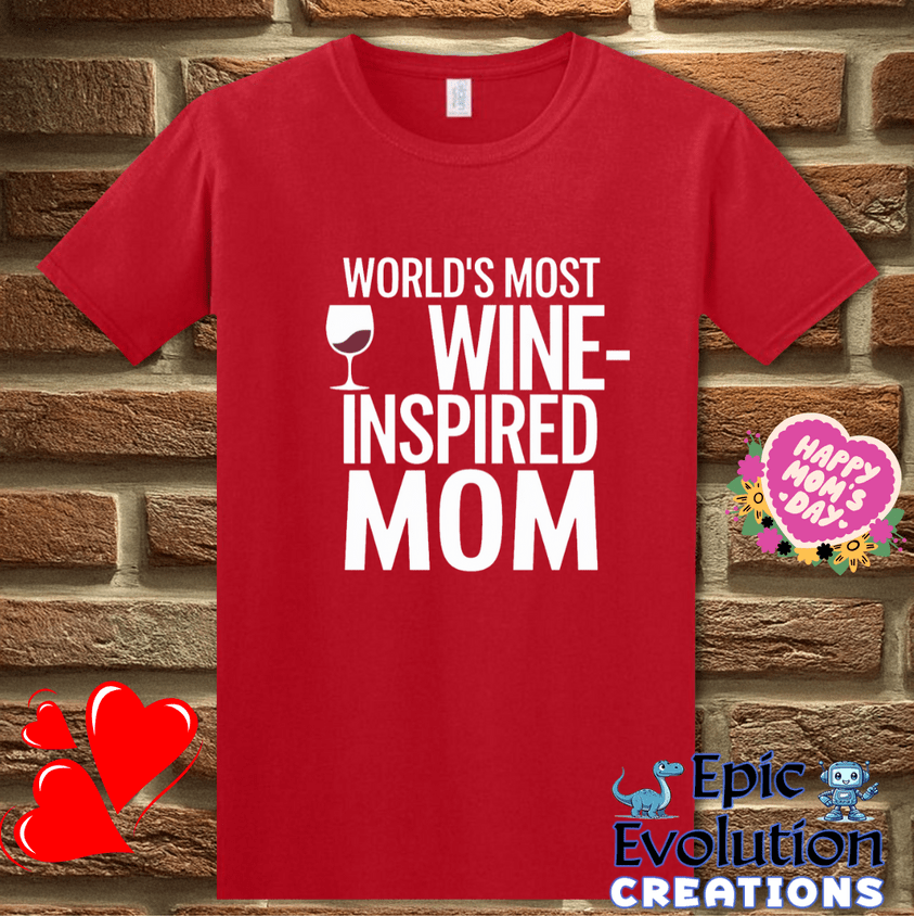 T-Shirt S / Red Funny Wine Mom T Shirt Epic Evolution Creations