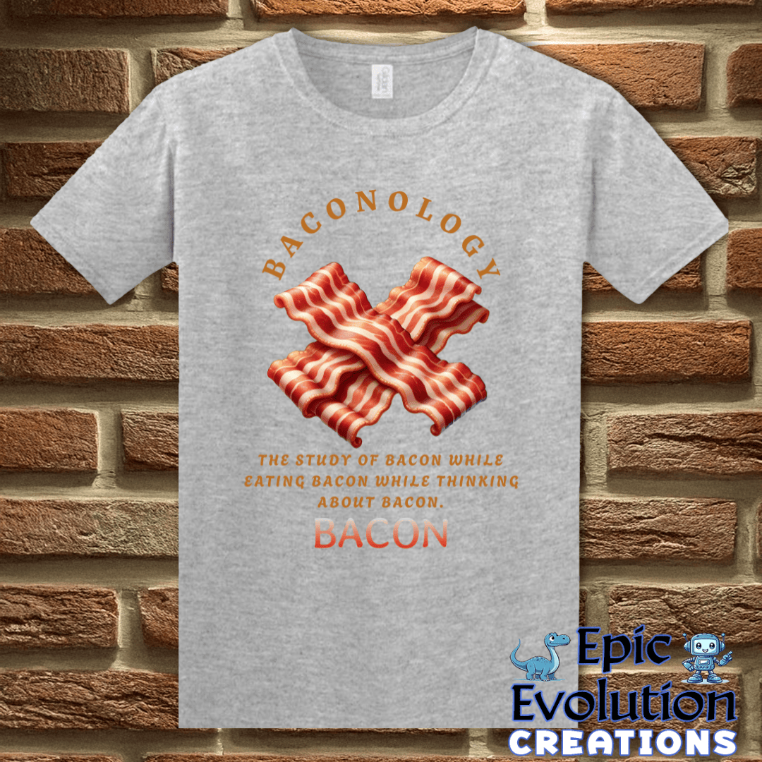 T-Shirt S / Sport Grey Funny Bacon T-Shirt Epic Evolution Creations
