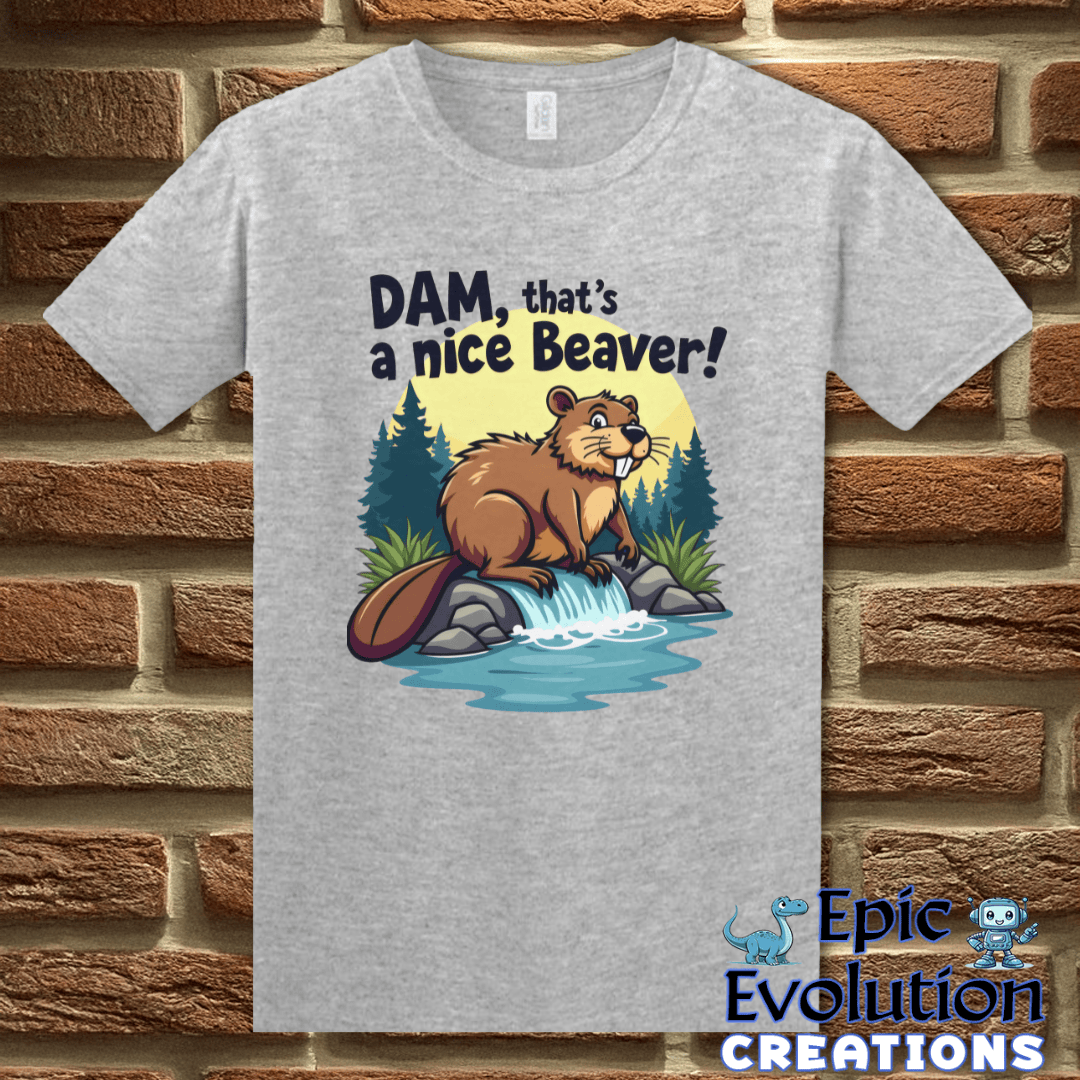 T-Shirt S / Sport Grey Funny Beaver Graphic Shirt Epic Evolution Creations