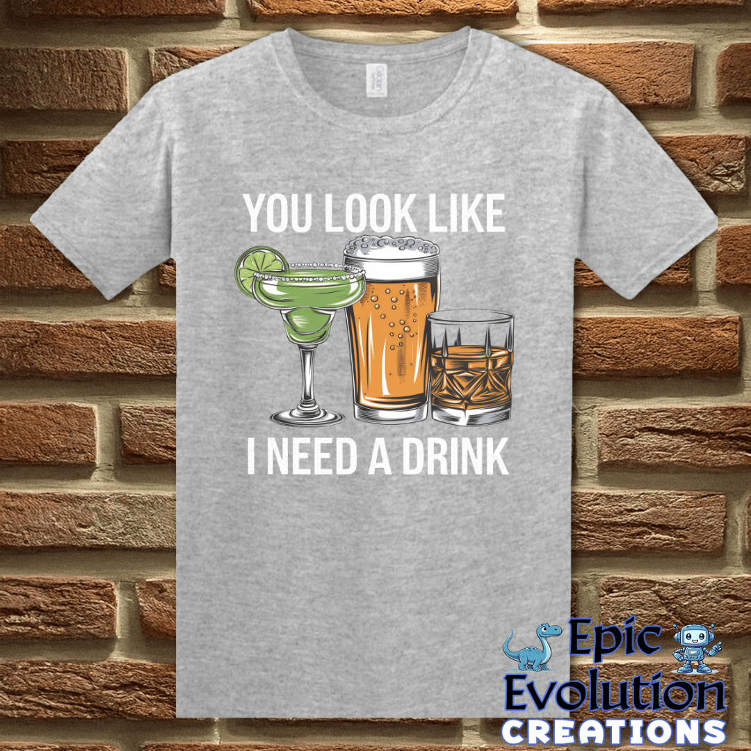 T-Shirt S / Sport Grey Funny Drinking T Shirt Epic Evolution Creations