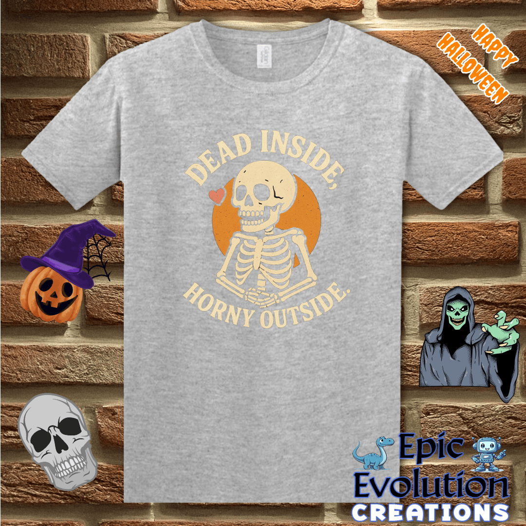 T-Shirt S / Sport Grey 👻 Funny Horny Halloween Shirt for  Women Epic Evolution Creations