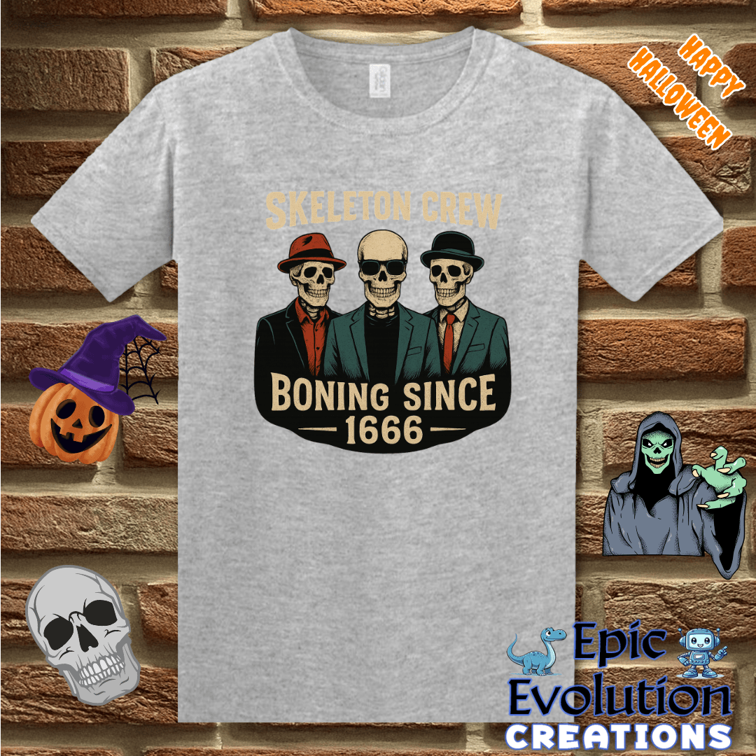 T-Shirt S / Sport Grey 💀Funny Skeleton T-Shirt for Halloween Epic Evolution Creations