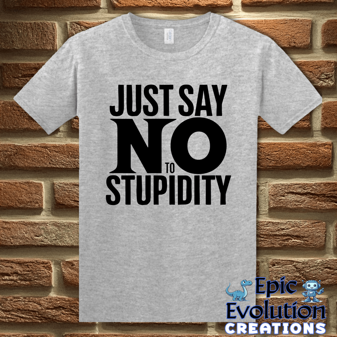 T-Shirt S / Sport Grey Funny Stupidity T Shirt Epic Evolution Creations