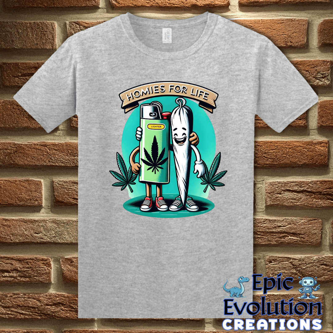 T-Shirt S / Sport Grey Funny Weed Lighter and Joint Cannabis T-Shirt Epic Evolution Creations
