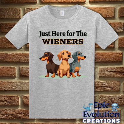 T-Shirt S / Sport Grey Funny Wiener T Shirt Epic Evolution Creations
