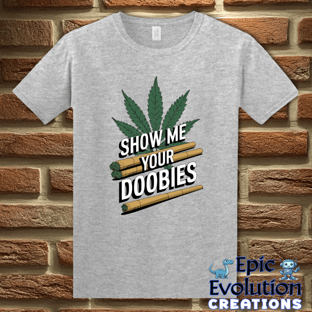 T-Shirt S / Sport Grey Show Me Your Doobies T-Shirt Epic Evolution Creations