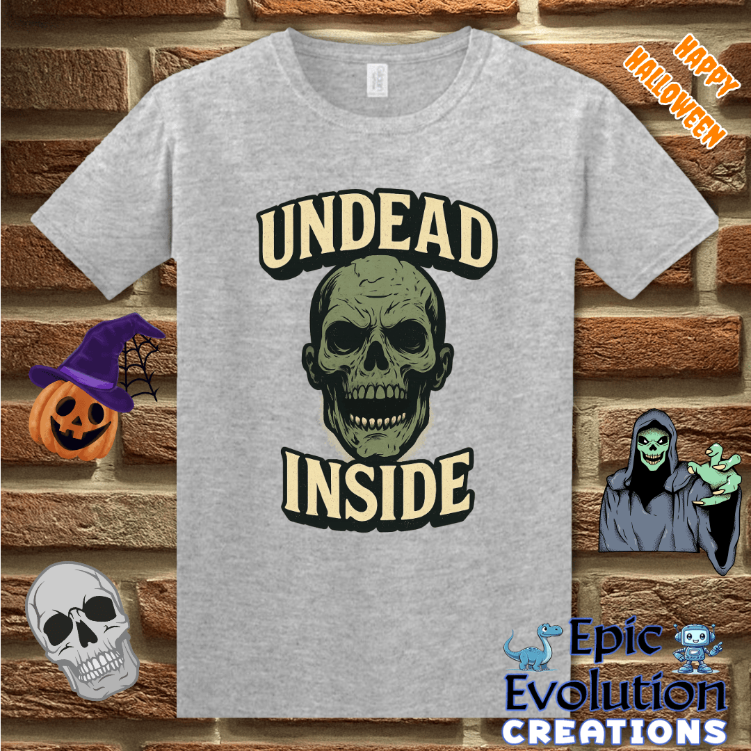 T-Shirt S / Sport Grey Undead Inside Funny Halloween T-Shirt for Women and Men Epic Evolution Creations