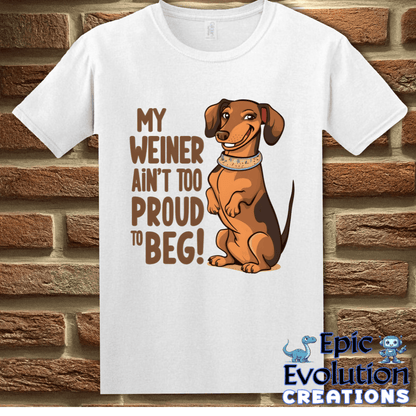 T-Shirt S / White Dachshund Wiener Funny Shirt Epic Evolution Creations