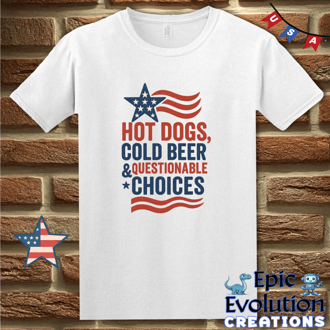 T-Shirt S / White Funny 4th of July Shirt for Men and Women Epic Evolution Creations